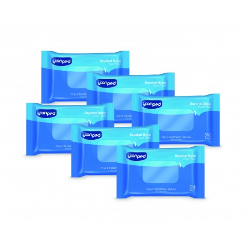 Canped Vücut temizleme Havlusu Seyahat Paket 24 lü x 6 Adet